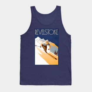 Retro vintage ski Revelstoke Poster Tank Top